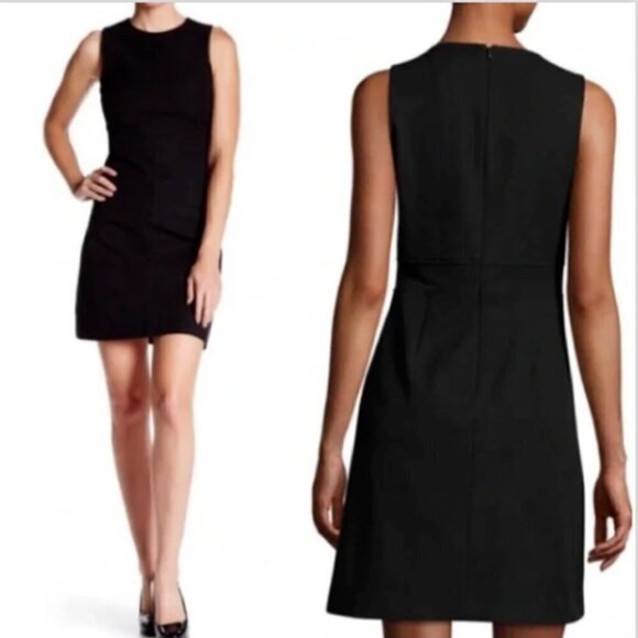 Theory Raneid NC_Jetty Sheath Dress Sz 2 Black Minimalist #226F - Picture 1 of 11